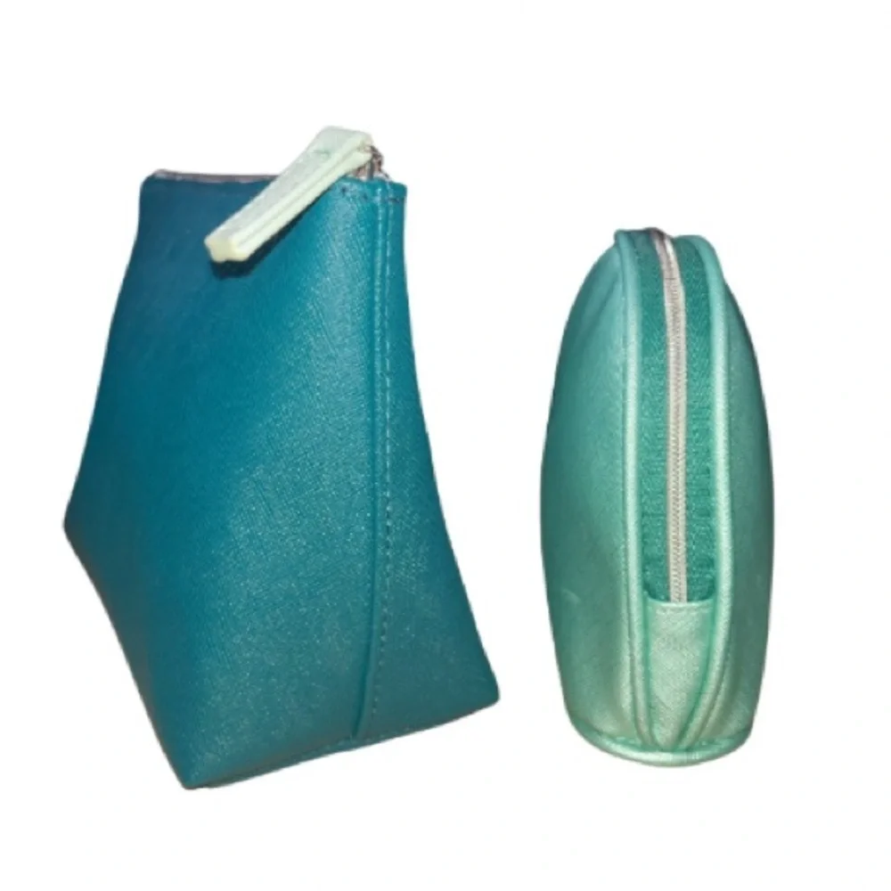 La Mer Teal and Mint Cosmetic Pouches